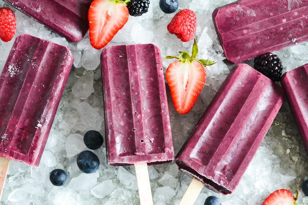 Acai Powder Popsicles with Mixed Fruits