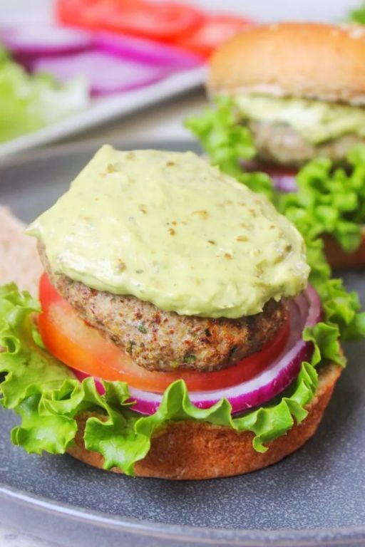 Air Fryer Mahi Mahi Burger with Avocado