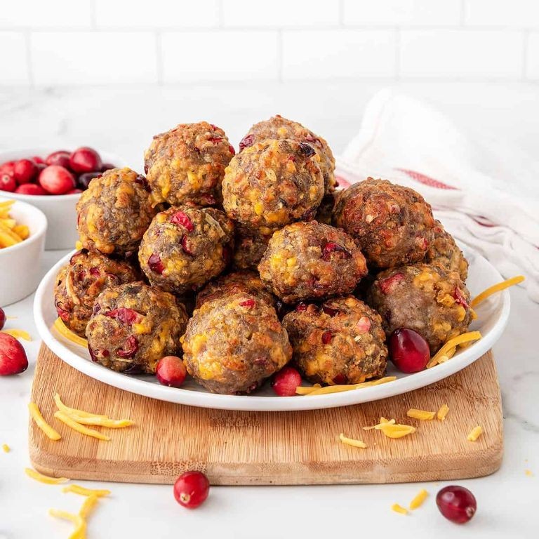 Air Fryer Stuffing Bites with Cranberry Dip