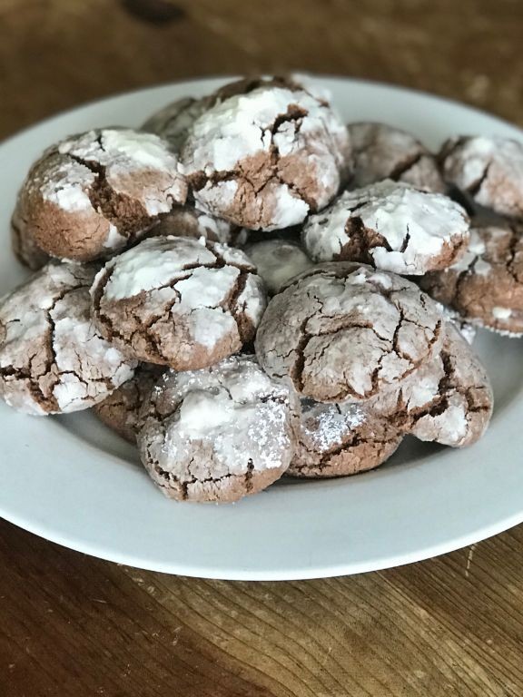 Almond Butter Chocolate Crinkle Cookies
