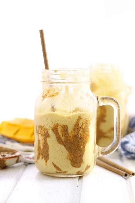 Almond Butter Mango Lassi Protein Drink