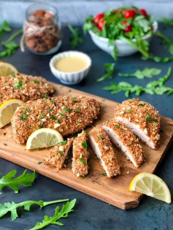 Almond Crusted Chicken with Honey Mustard