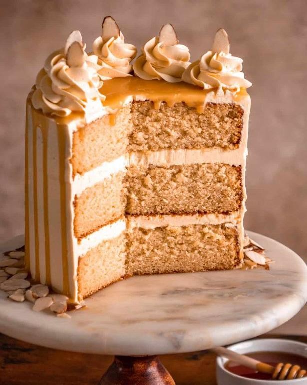 Almond Honey Chiffon Cake