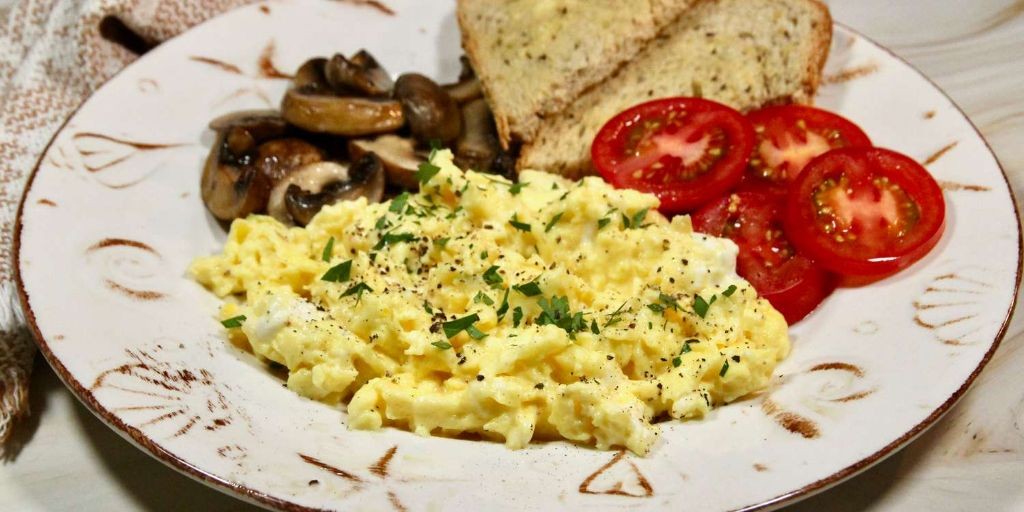 Alouette Cheese Scrambled Eggs with Fresh Chives