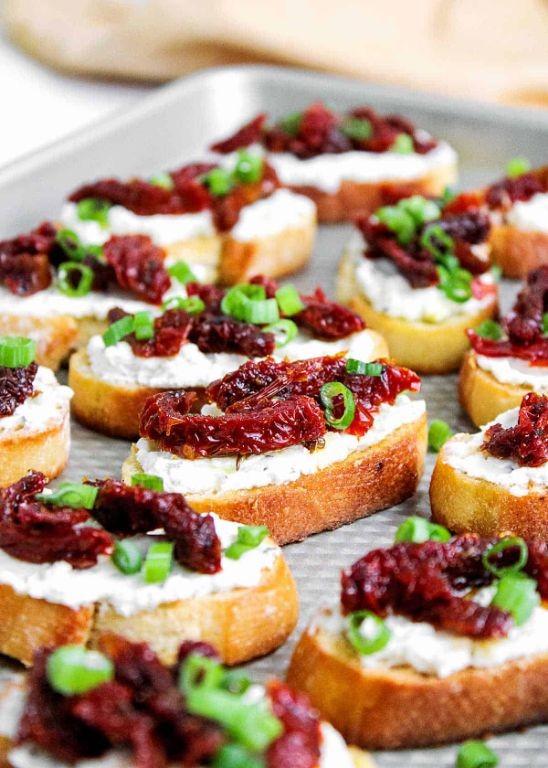 Alouette Cheese and Sun-Dried Tomato Bruschetta