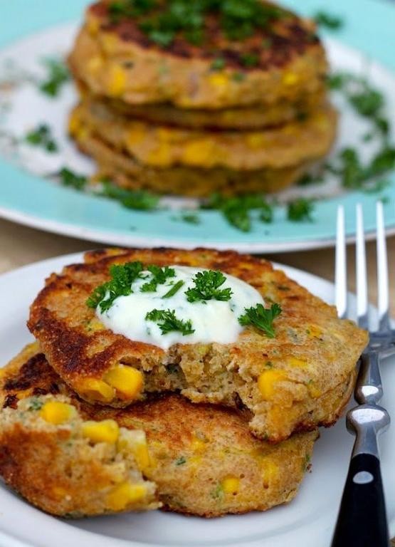 Amaranth Leaves and Corn Fritters