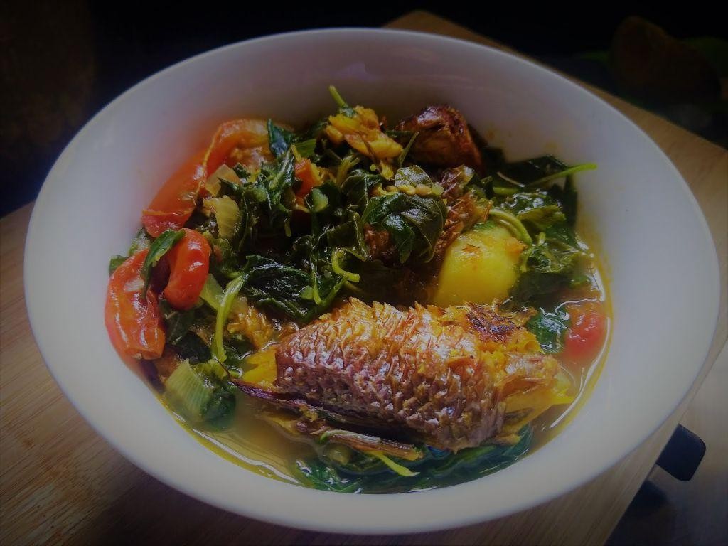 Amaranth Leaves and Fish Stew