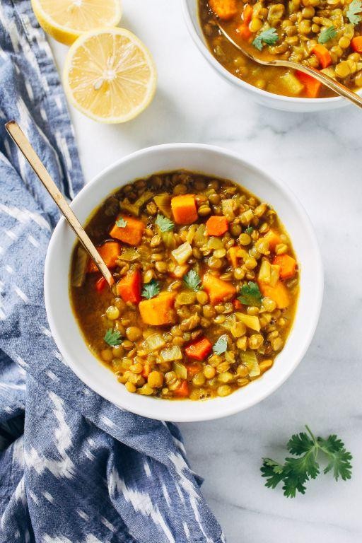 Amaranth Leaves and Lentil Soup