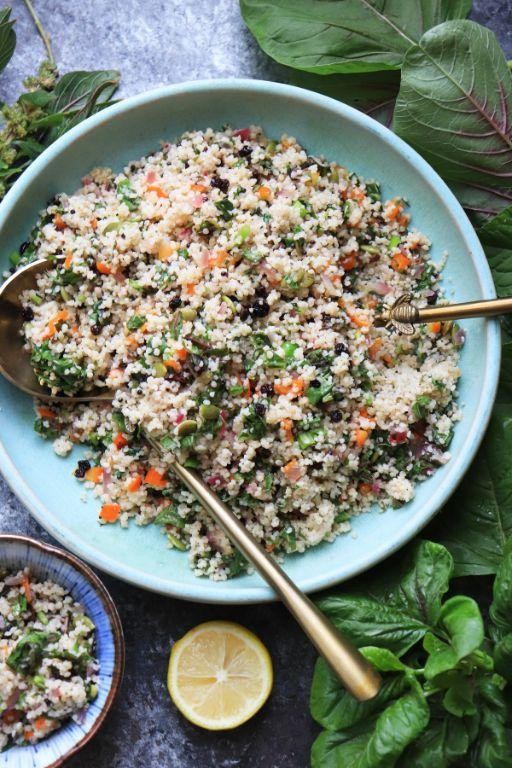 Amaranth Leaves and Quinoa Salad