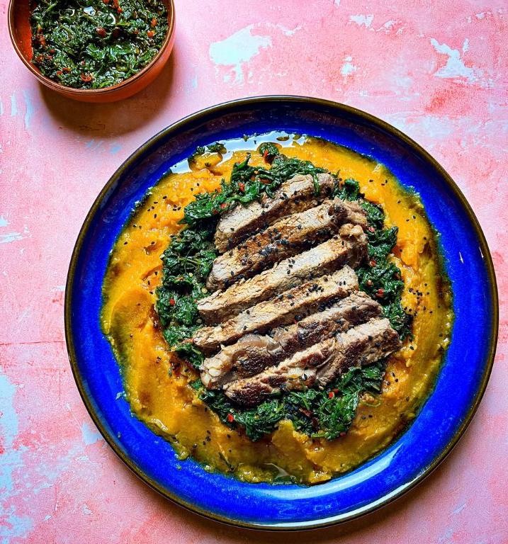 Amaranth Leaves and Sweet Potato Mash