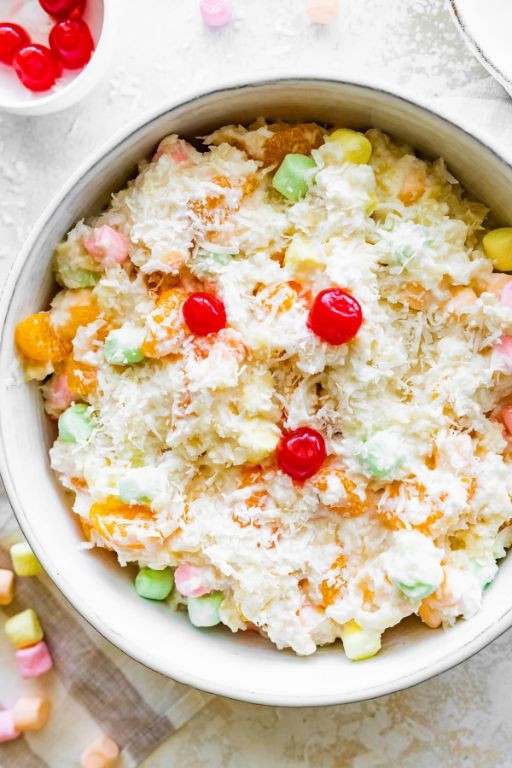 Ambrosia Salad with Coconut and Marshmallows