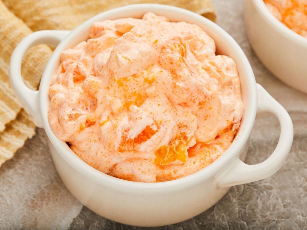 Ambrosia jello salad with mandarins