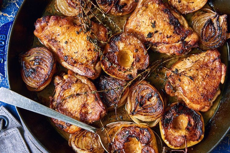 Apple Cider Braised Chicken with Thyme