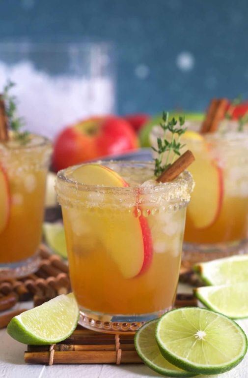 Apple Cider Margarita with Chili Salt Rim