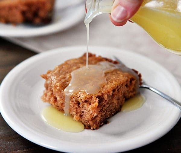 Apple Cinnamon Hoe Cakes with Vanilla Sauce