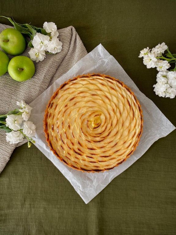 Apple and Almond Custard Tart