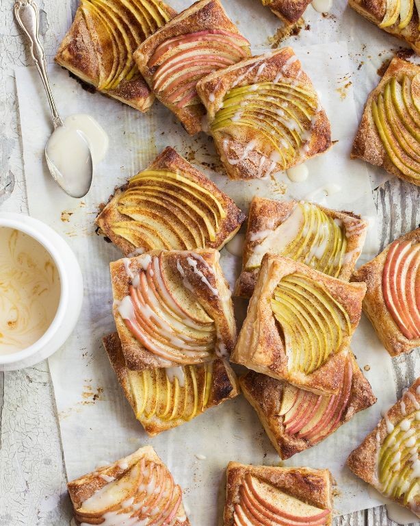 Apple and honey puff pastry squares