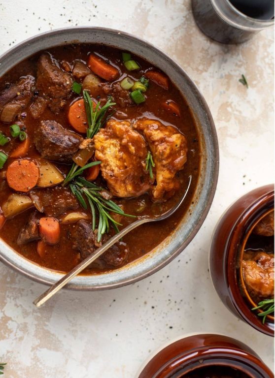 Arm Roast Stew with Herbed Dumplings