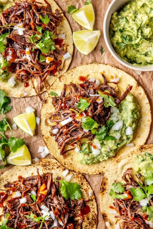 Arm Roast Tacos with Avocado Salsa