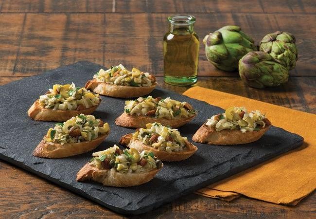 Artichoke and Olive Tapenade Bruschetta