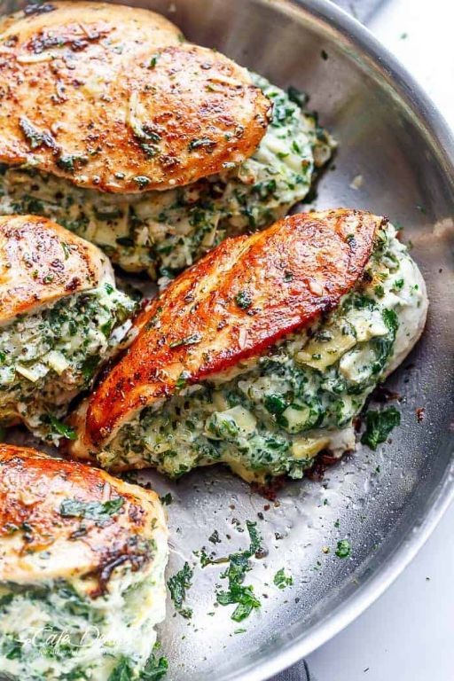 Artichoke and Parmesan Stuffed Chicken Breast