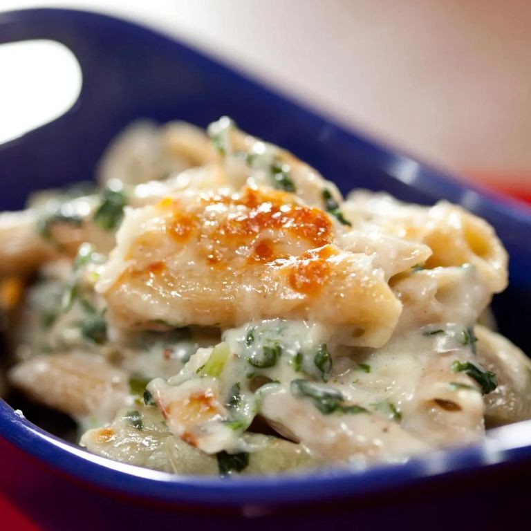 Artichoke and Spinach Whole Grain Pasta Bake