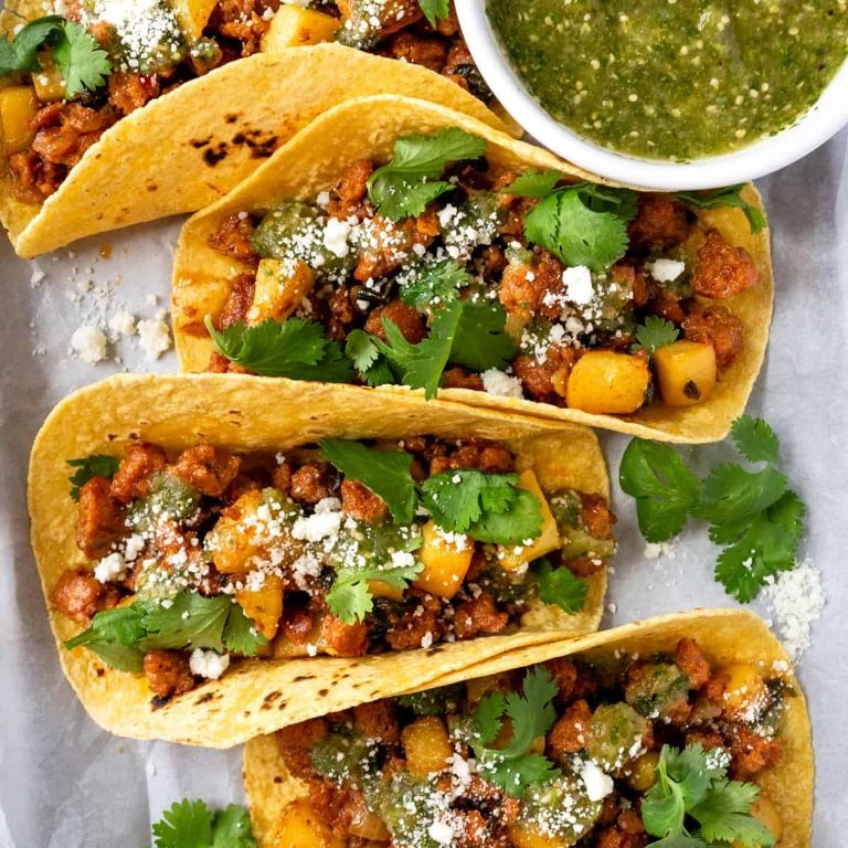 Arugula and Chorizo Tacos