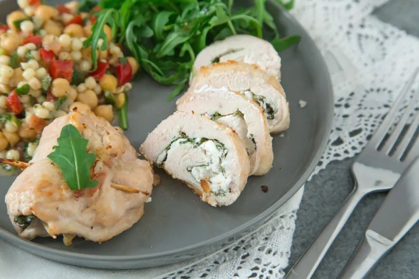 Arugula and Goat Cheese Stuffed Chicken