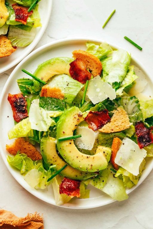 Avocado and Bacon Caesar Salad
