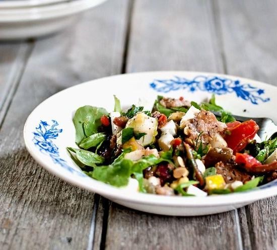 Avocado and Corn Panzanella Salad