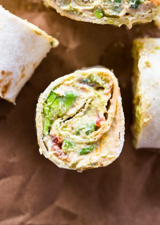 Avocado and Cream Cheese Tortilla Roll Ups