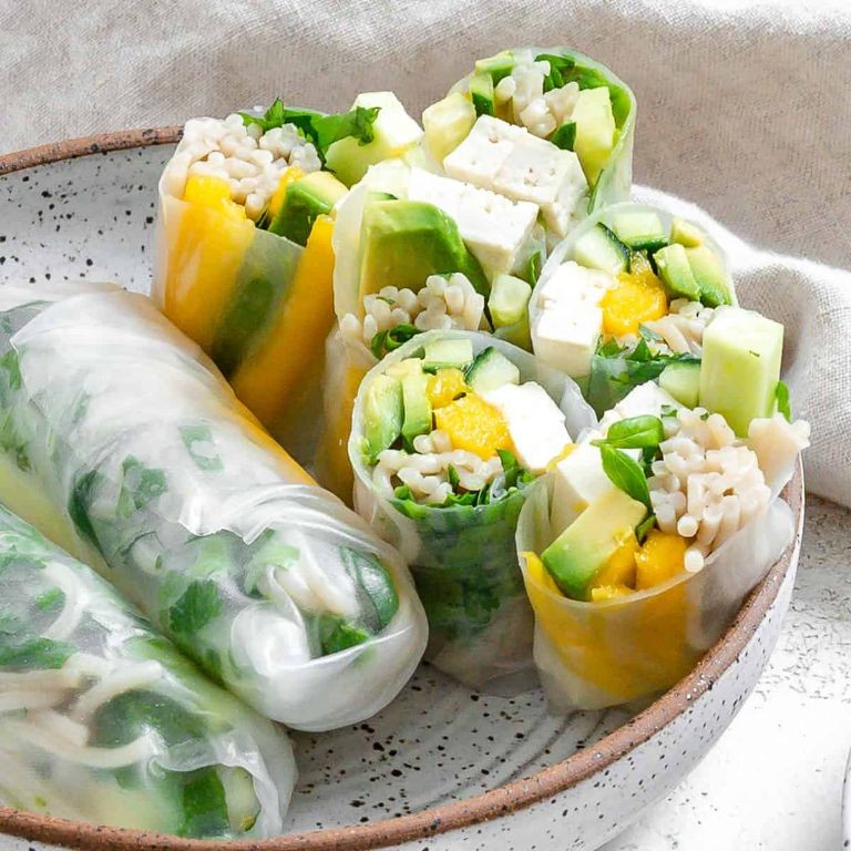 Avocado and Mango Spring Rolls
