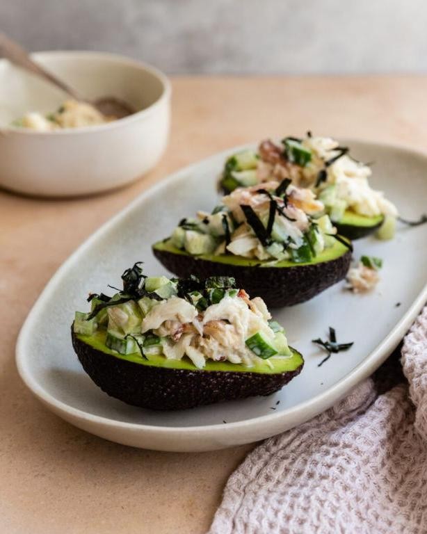 Avocado and Sushi Rice Stuffed Avocado