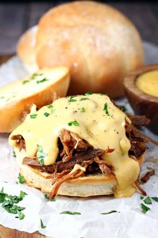 BBQ Brisket Velveeta Queso Sliders