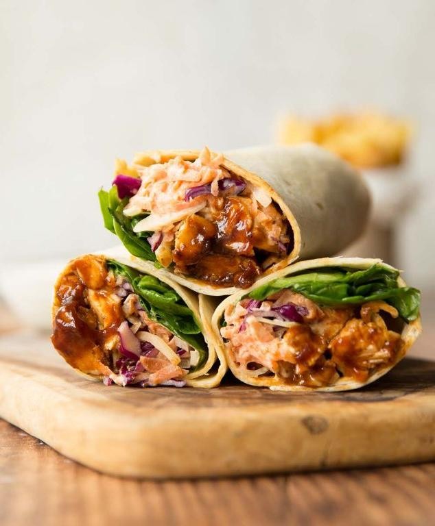 BBQ Chicken and Coleslaw Wrap