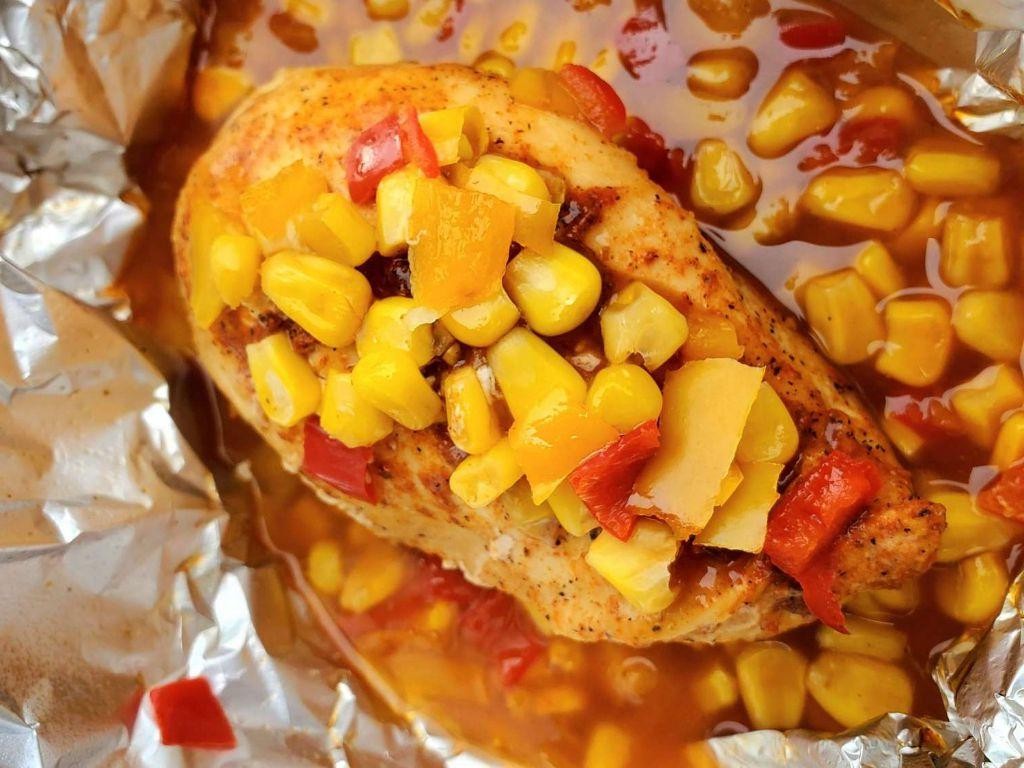 BBQ Chicken and Corn Foil Pack