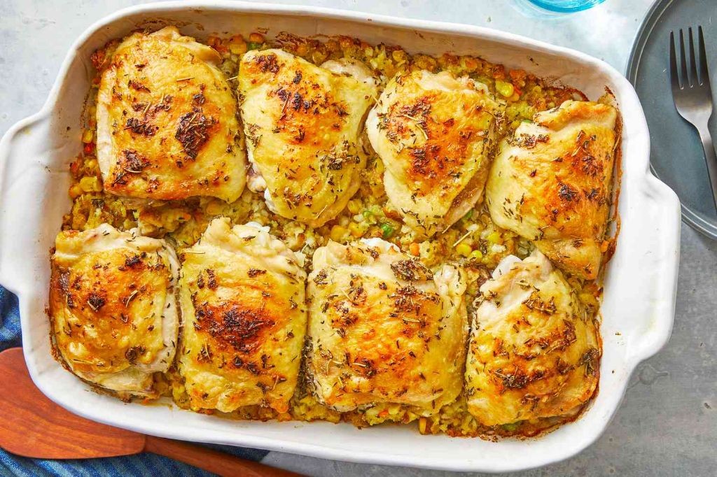 BBQ Chicken and Stuffing Casserole