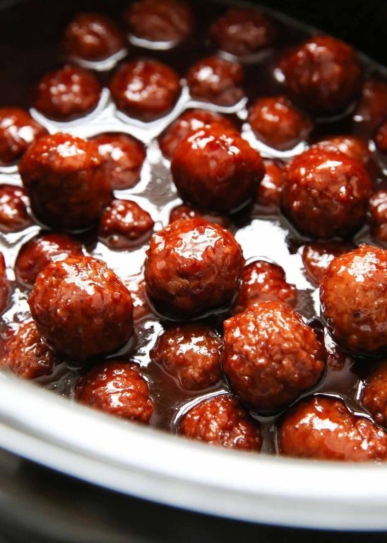 BBQ Glazed Crock Pot Meatballs