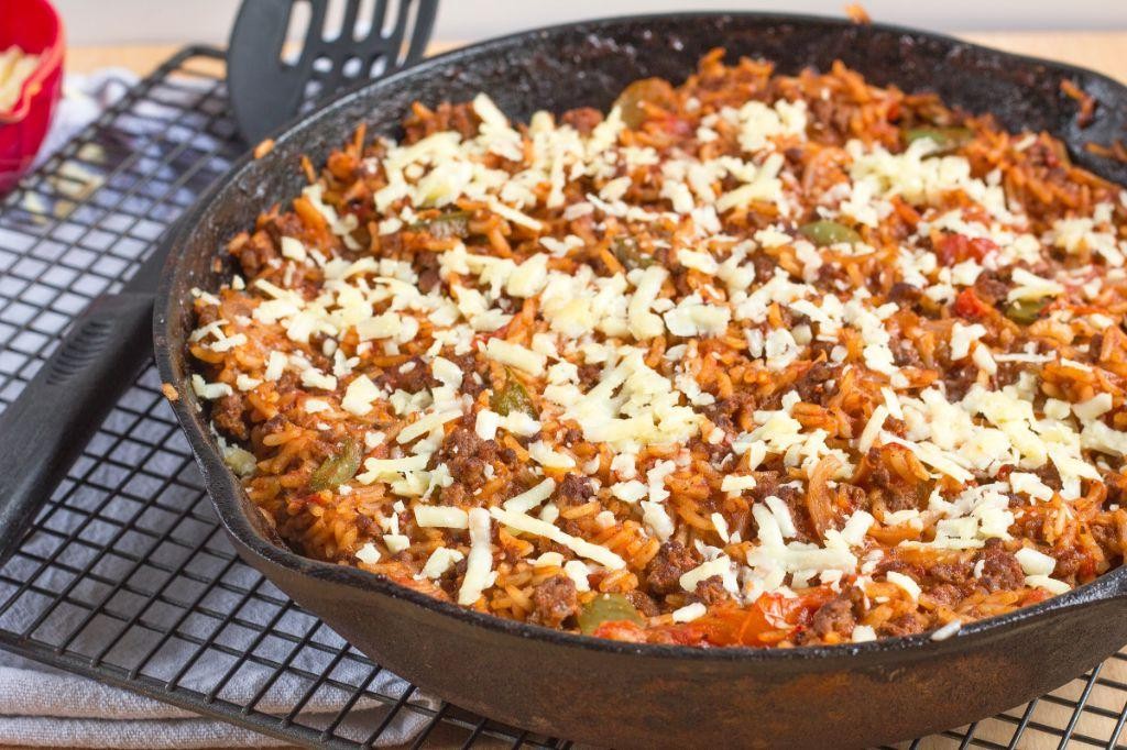 BBQ Hamburger and Rice Skillet