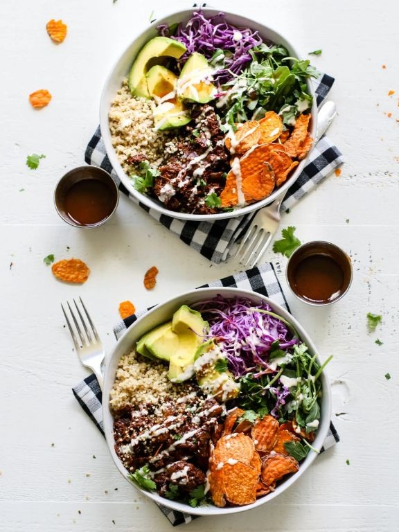 BBQ Jackfruit Buddha Bowl with Slaw