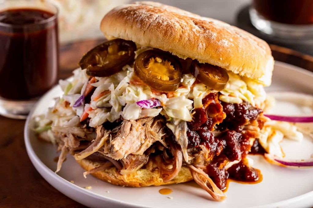 BBQ Pork Tenderloin Sandwich with Coleslaw