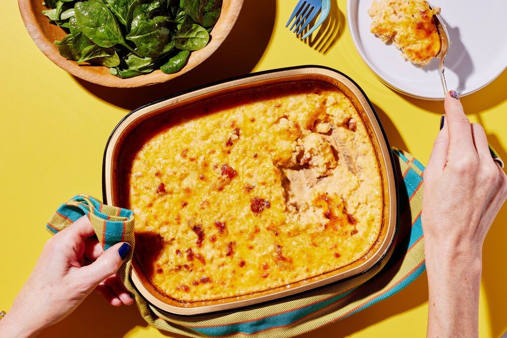 Bacon and Cheddar Cauliflower Rice Casserole