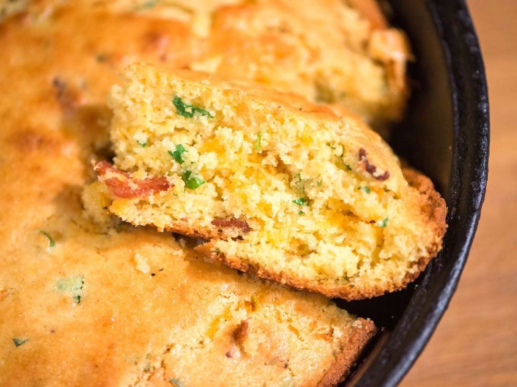 Bacon and Scallion Skillet Cornbread