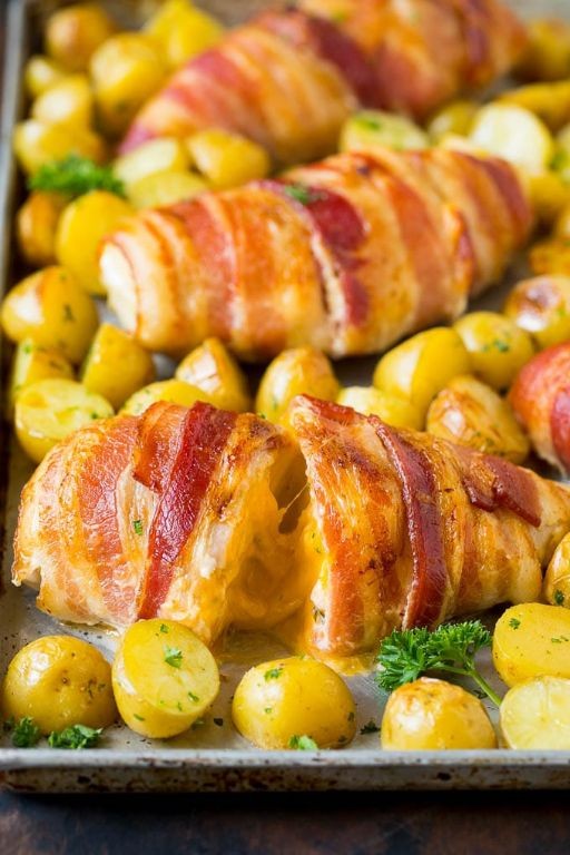 Bacon-Wrapped Chicken Casserole with Stuffing