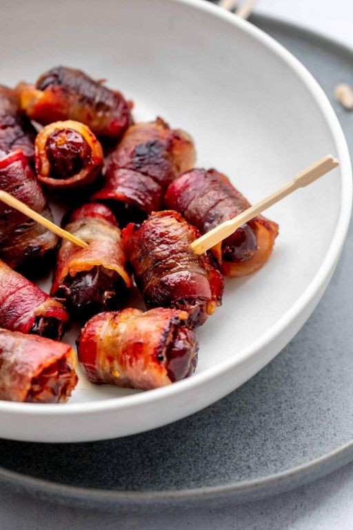 Bacon-Wrapped Dates Stuffed with Almonds