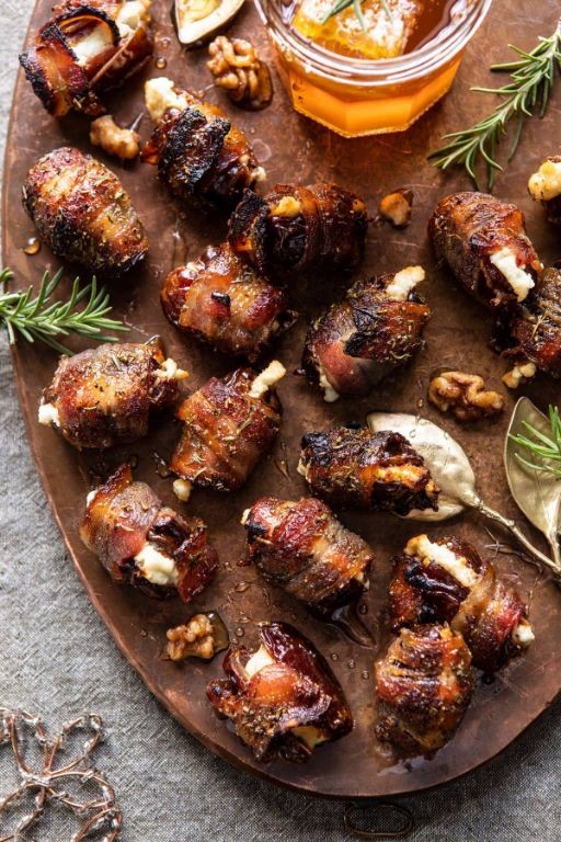 Bacon-wrapped dates stuffed with goat cheese