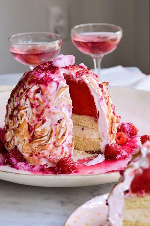 Baked Alaska with Raspberry Sorbet