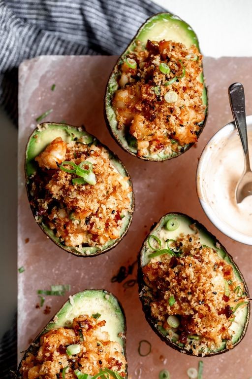 Baked Avocado Stuffed with Shrimp