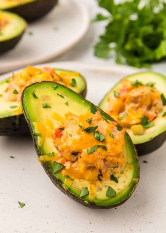Baked Avocado with Tuna Melt