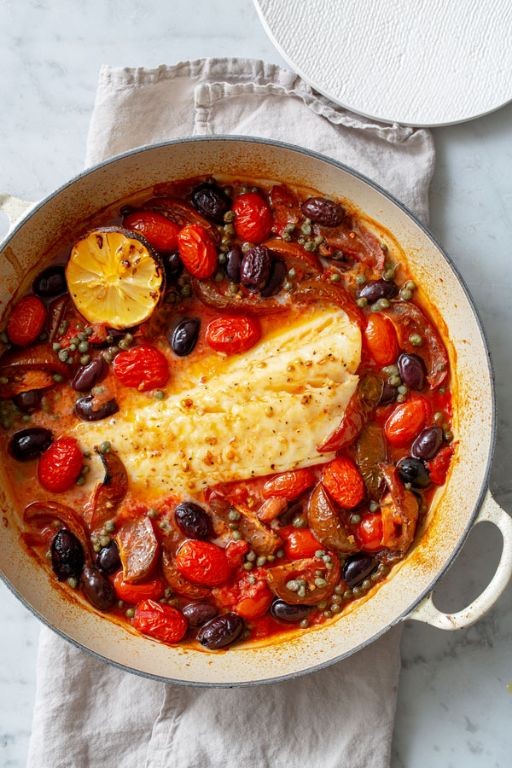 Baked Baccala with Tomatoes and Capers